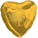 Шар "Сердце" золото (18''/46 см)