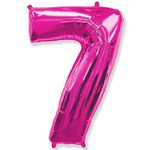Шар "Цифра 7" розовый (40''/102 см)