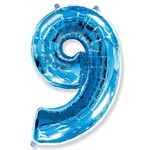 Шар "Цифра 9" синий (40''/102 см)